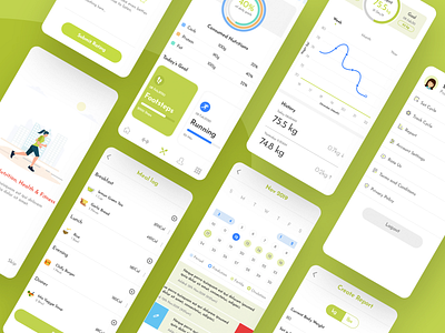 Menstruation and Fitness Tracking App activity app appdesign appuidesign clean design fitness app menstruation mobile app design mobile design mobile ui mobile ui design mobileapp period tracker screen tracking app typography ui ux vector