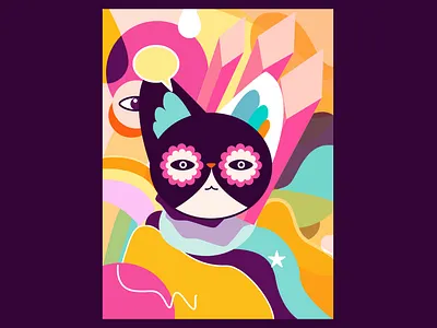 Cool Cat design flat illustration ui