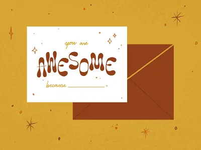 Awesome card design greeting illustration lettering procreate typography