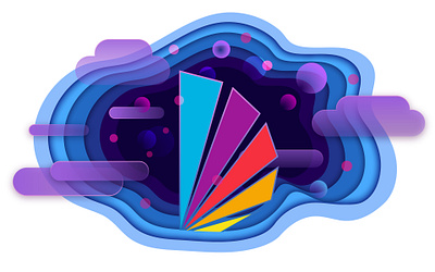 layer style sailing board - D logo branding concept art design illustration vector