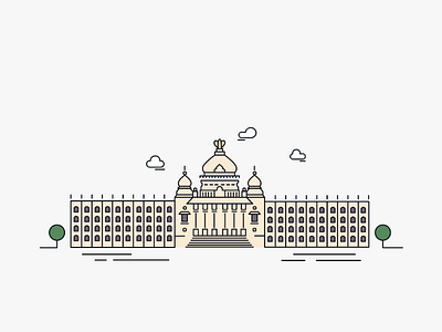 Vidhana Soudha, Bengaluru bengaluru dribbble flat illustration vidhanasoudha web