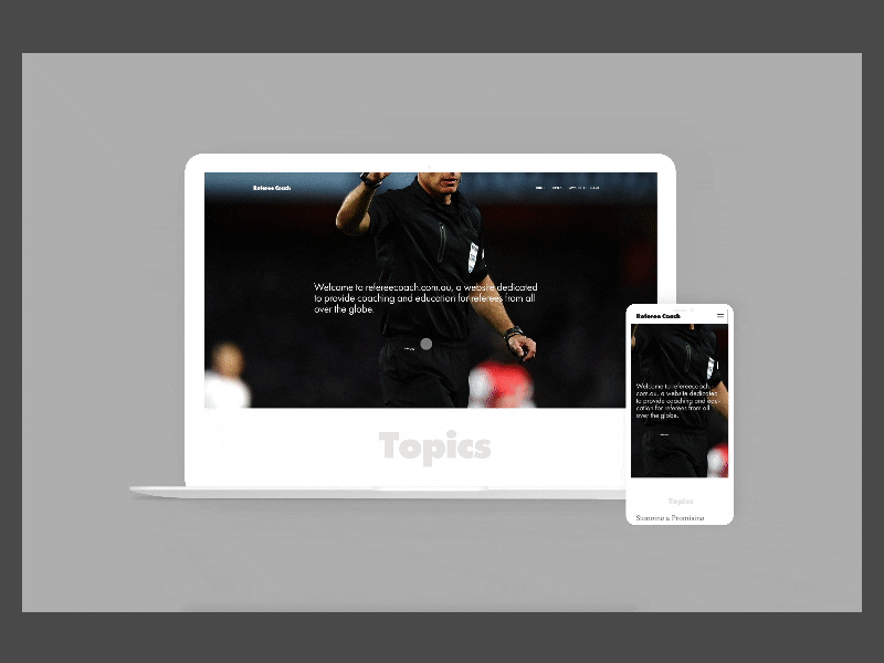 Refereecoach.com.au animation blog design sport sports ui ux