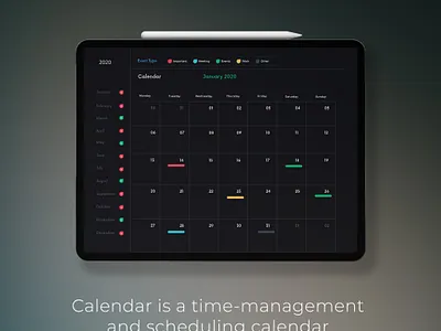 Calendar Redesign Concept 2020 blue and darkblue branding calendar redesign concept 2020 calendar redesign concept 2020 design gradiant graphic illuatration illustration photoshop vector