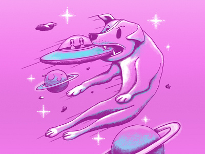 Catch Inktober 2019 catch digital illustration digital painting dog illustration inktober inktober2019 space ufo