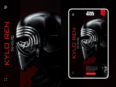 Kylo Ren App UI app design minimal ui ux