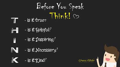 Before You Speak Think! dribble graphicdesign illustration thoughts