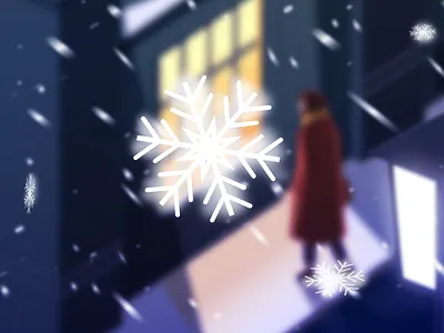 Snowflake christmas night street snow snowflake street