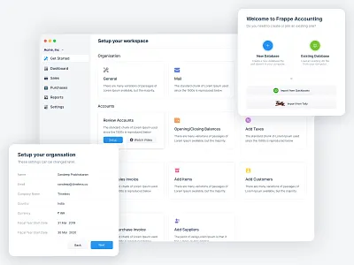 Frappe Accounting | Onboarding setup frappe interface mac macos new onboarding product rajan setup srinivasan start timeless ui ui design uiux ux web