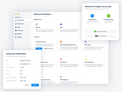 Frappe Accounting | Onboarding setup frappe interface mac macos new onboarding product rajan setup srinivasan start timeless ui ui design uiux ux web