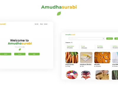 Amudhasurabi design illustration minimal ui village web website