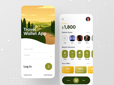 Travel Wallet airbnb app design bank booking app booking.com googlepay gpay ios app money app ofspace paytm travel travel agency travel app travel wallet traveling traveller travelling wallet app