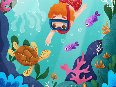 Sea life Childrens book illustration book boy childrens book colorfull digital illustration flat illustration kids sea