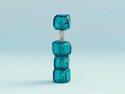 I for Ice 36daysoftype 3d 3d art alphabet art blender blue cycles digital art dribble ice illustration letter material render type typography vector vector art water