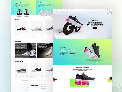 Nike Landing Page Design layout minimal design nike product product design shoes style typogaphy ui ui design user interface ux visual web website website concept website design