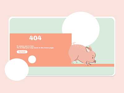 Error 404 404 branding design elements error error 404 error message error page illustration interface piggy pink ui