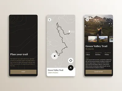Trail — Mobile App Concept app app concept hiking mobile trail travel ui