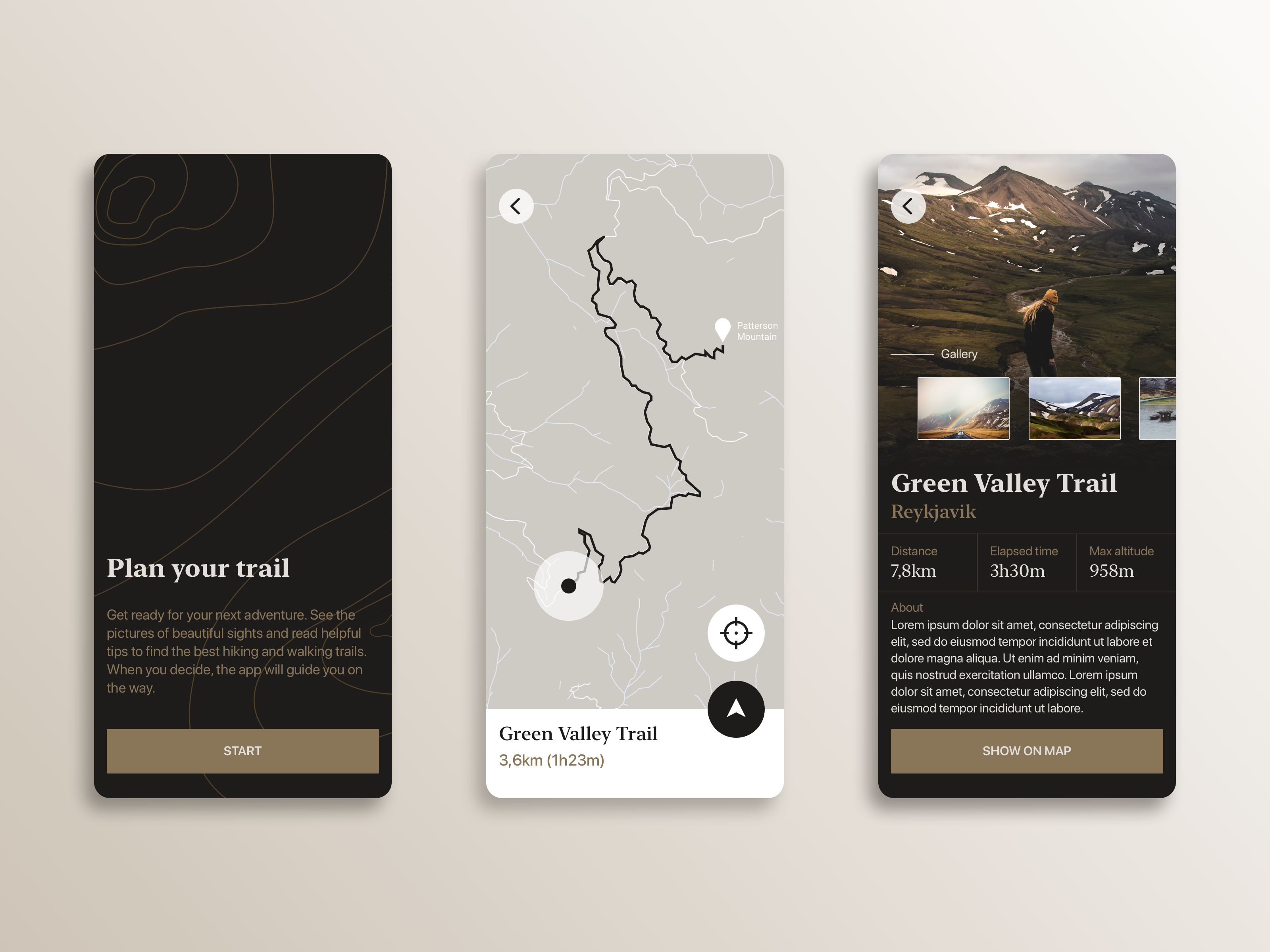 Example of Trail — Mobile App Concept