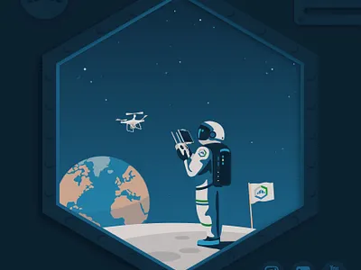 Bati Exp'Air artwork astronaut cosmonaut creative digitalart drawing drone earth flatdesign graphic design graphicdesigner illustration illustrator mission moon planet space spacial universe vectorart