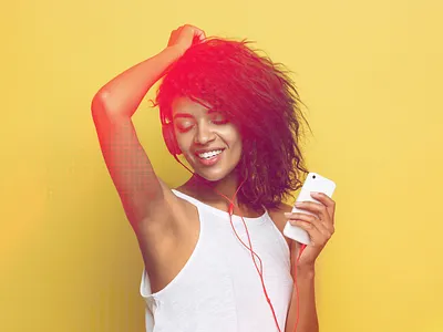 Love Music - Banner Design 2 banner banner design design girl girl with headphone graphic design headphone listening music music art music player