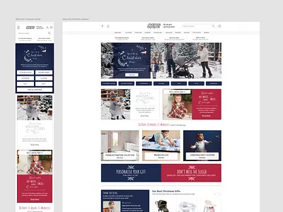 M&P Christmas Homepage blue brand branded content branding christmas clean design ecommerce ecommerce design festive flat minimal minimalist minimalistic red ui ux winter