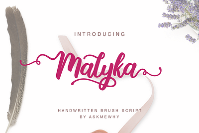 Malyka - Handwrittend brush script font branding calligraphy font font design font script handlettering logotype retro font script typeface vintage font