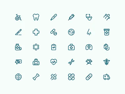 Medical & Health | Bazik Icons health icon icon design icon set iconography icons illustration ios medical sketch ui vector vsobipan