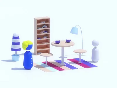 Mentor 3d 3d animation branding character coffee game gif house illustration isometric landing page lowpoly motion people render table talk team ui ux web design