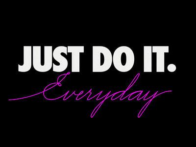 Everyday challenge calligraphy challenge justdoit lettering monoline nike spencerian