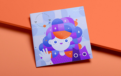 Hello! book cat cute gillustration girl illustration purple vector