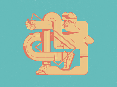 slurp slurp my back hurts abstract character cocktail contorsion dots editorial illustration fitboy geometric illustration outline pattern procreate streetwear texture yoga