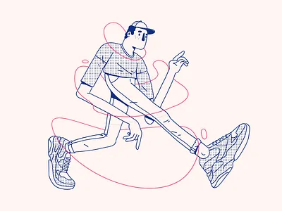 swag abstract character dots editorial illustration halftone illustration outline pattern procreate streetwear texture