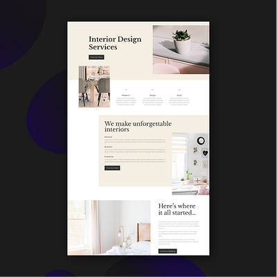 Interior Design Company Web Page ux design web design web development web layout website design wordpress