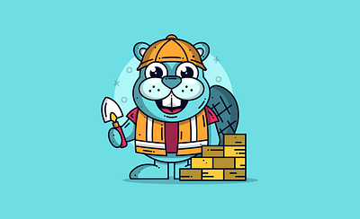 Bob the Beaver animal beaver blog blue branding builder character character design creative cute cute animal cute art design dribbble flat design graphic icon illustration vector