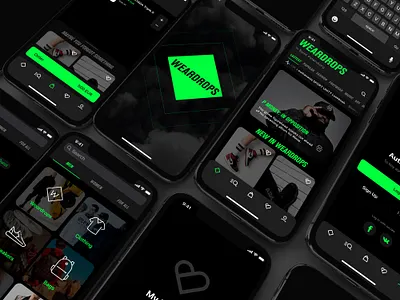 Weardrops Marketplace app design interface typography ui ux