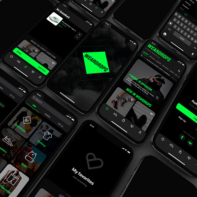 Weardrops Marketplace app design interface typography ui ux