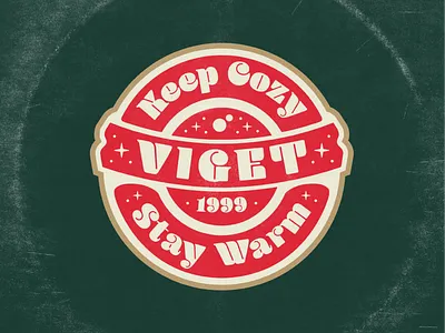 Keep Cozy :: Stay Warm badge bold christmas cold cozy grainy illustration texture vector viget warm winter