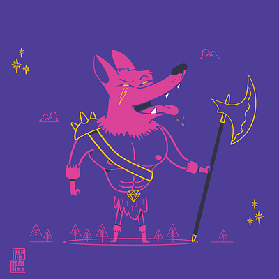 Magic Card character character design dog illustration magic styleframe vector warrior