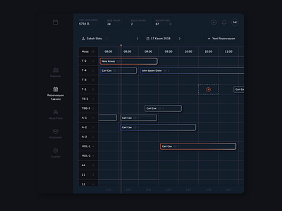 Make Reservation app appointment clean dark darkmode design reservation table time timetable ui uidesign uiux web