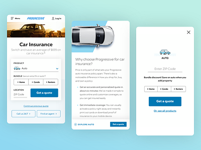 Progressive.com Redesign design insurance interaction redesign ui ux website