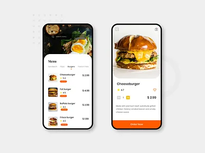 Mobile App — Food Menu app burger menu design food app food menu mobile app design ui