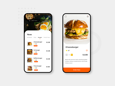Mobile App — Food Menu app burger menu design food app food menu mobile app design ui