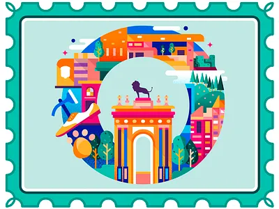 O // Ilustrated lettering city design erikdgmx guanajuato illustration illustrator lettering letters mexico vector