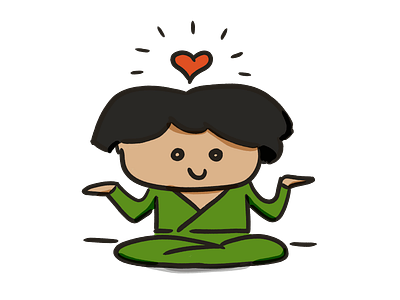 zen cute drawing illustration illustrator kawai love meditate yoga zen