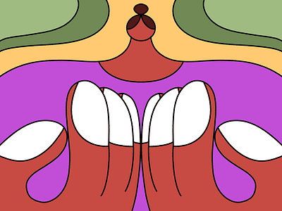 Tropical woman hands illustration tropical woman