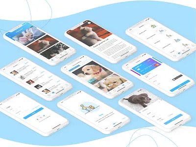 Happy Tail - Pet app app design application ux ui illustration ios app online consultation pet app pet grooming pet walk