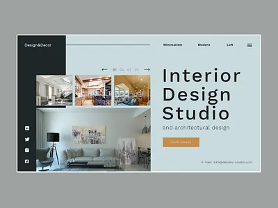 Interior design design illustration minimal ui ux web