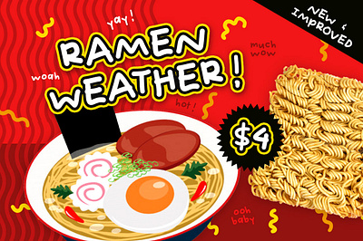 Ramen Weather cool cute design font font design graphic design handwriting handwritten japanese packaging product quirky type typography