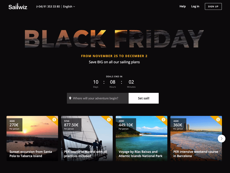 Sailwiz Black Friday black friday dark dark ui promotion sale ui ux