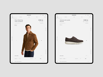 Mango Store Tablet adaptive clean concept ecommerce gray minimalism responsive store tablet ui ux web design