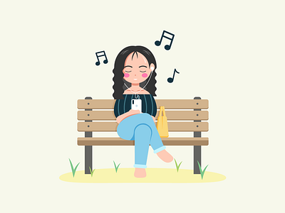 Sweet melody art artwork cute girl illustration illustrator music vector illustration vectorart vectorartwork